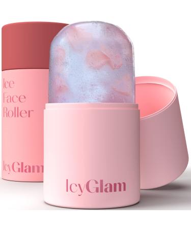 IcyGlam Ice Face Roller, Ice Roller For Face & Eye Puffiness Relief, Contour, Tighten & Enhance Natural Skin Glow, Face Ice Roller Cube, Leakproof & Reusable Design (Flamingo Pink)