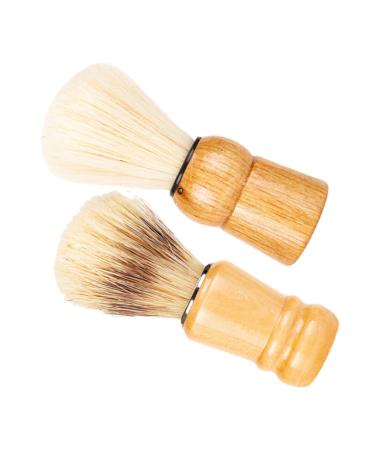 Healeeved 2st Bartbrush auto men's shave beauty gifts salon the gift male gift razor brush for men travel razor brush with wooden handle shaving nylon wool hair pointed beard man