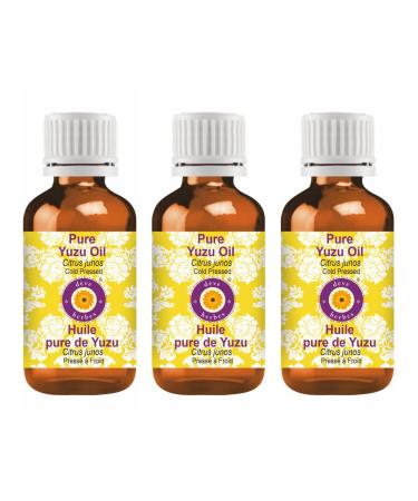 d ve herbes Pure Yuzu Oil (Citrus Junos) Cold Pressed (Pack of Three) 100mlx3 (10 oz)