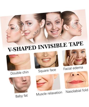 SOESFOUFU 80pcs V-type Lift Face Pasters Face Chin Lift Tapes Skin Lift Tape Face Tape Lifting Invisible Tape Invisible Sticker Invisible Face Tapes Tape for Face Lifting - Buy Online on GoSupps.com