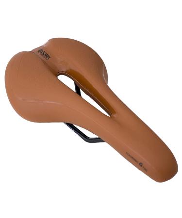 GORIX Bike Saddle Seat Comfortable Cushion with Rail Mountain Road Bicycle for Men and Women (GX-C19) Light Brown