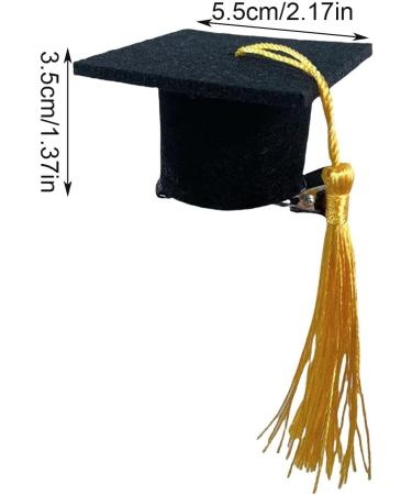 Fellflying Graduation Hat Hair Clip - 3D Graduation Hat Hairpin Graduation Dress up Photo Decoration Supplies Hat Inserts Graduation Accessories for Kids Adults Yellow - Buy Online on GoSupps.com