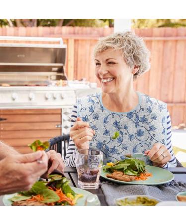 Vlokup Adult Bibs for Women - 3 Pack Waterproof Reusable Clothing Protector with Crumb Catcher - Floral & Butterfly Design - Buy Online on GoSupps.com