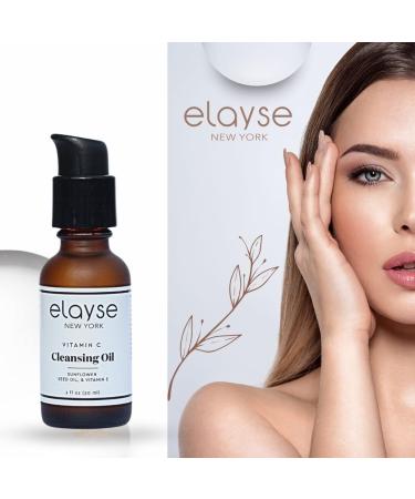 ELAYSE Premium Vitamin C Cleansing Oil 1 Fl oz Brightening & Hydrating Oil Cleanser with Sunflower Seed Oil Vitamin E and Citrus Oils for Makeup Removal and Radiant Skin - Buy Online on GoSupps.com