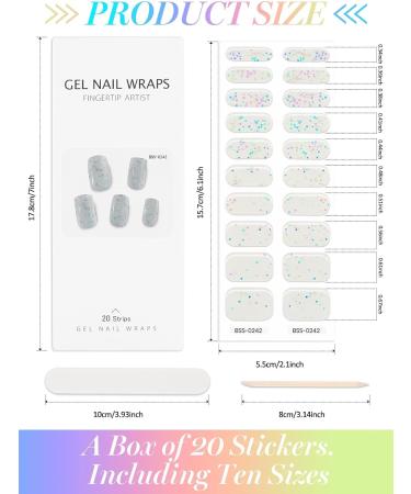 EBANKU 20 PCS Gel Nail Strips Real Gel Nail Polish Sticker Works with Any LED Nail Lamp Long-Lasting Salon Quality Gel Nail Wraps(Color Dots) - Buy Online on GoSupps.com