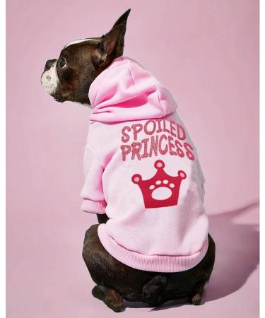 DroolingDog Princess Girl Dog Sweatshirts Puppy Hoodie Girls Dog Hoodies Crown Girl Dog Clothes Small Dog Girl Clothes Large (8.8lb-13.2lb) Pink - Buy Online on GoSupps.com