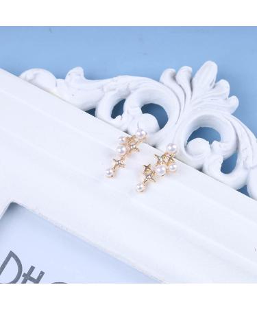 Vintage Pearl Star Earrings - Rhinestone & Crystal Drop Jewelry for Women - Buy Online on GoSupps.com