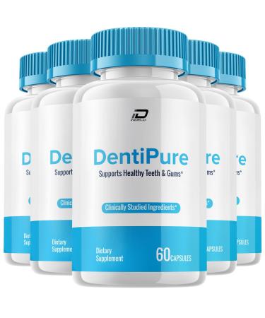 Dentipure Dental Support Capsules Denti Pure Pills Supplement with Oral Formula Dental Health Pills Reviews (5 Pack - 300 Capsules)