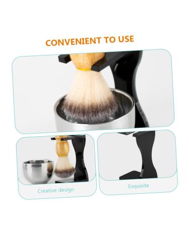 4-Piece Men's Grooming Kit - Portable Shaving Set with Cream Brush & Wood Shaving Cup - Buy Online on GoSupps.com
