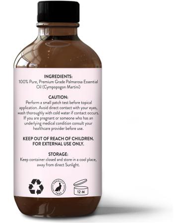 Natural Palmarosa Essential Oil - Pure & Undiluted for Hair Skin & Diffuser | 4 Fl Oz Therapeutic Grade Aromatherapy with Glass Dropper - Buy Online on GoSupps.com