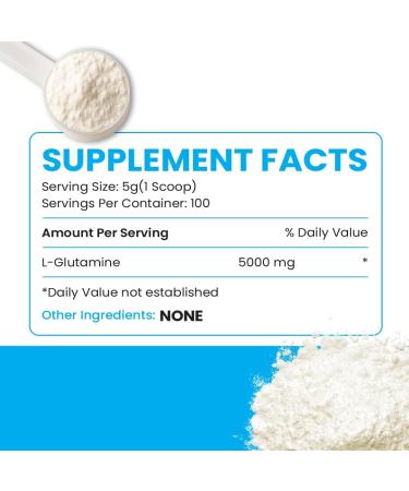 Integral Wellness - Glutamine Powder (100 Servings) Made in USA - Lab Tested Filler Free - Buy Online on GoSupps.com