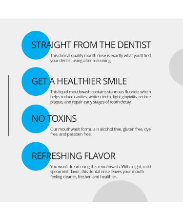Stannous Fluoride Mouthwash 10 Fl. Oz. - Alcohol-Free Antimicrobial Perio Rinse - Spearmint Flavor - Paraben & Dye Free - Buy Online on GoSupps.com