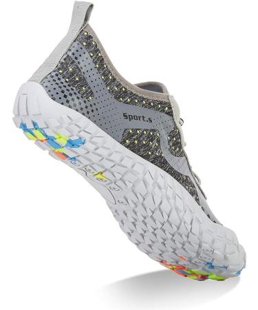 Men's Barefoot Quick-Dry Water Shoes - Outdoor Athletic Sport Shoes for Kayaking, Boating, Hiking, Surfing, Walking - Size 11 Women/9.5 Men - Light Gray - Buy Online on GoSupps.com