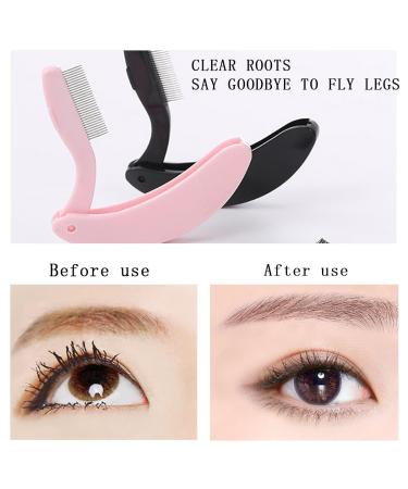 6 PCS Folding Eyelash Comb Set - Stainless Steel Lash Separator & Brow Comb | Metal Teeth Eyebrow Mascara Applicator - Perfect for Defined Lashes | Black & Pink Colors - Buy Online on GoSupps.com