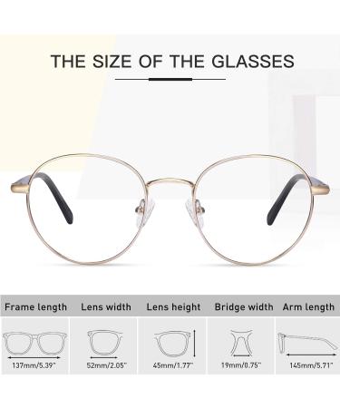 Avaway Women's Blue Light Filter Glasses - Vintage Round Metal Frames for PC Cell Phone & TV | Reduce Eye Strain & Protect Vision - Buy Online on GoSupps.com