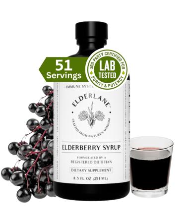 Elderlane Elderberry Syrup Elderberry Shots - Immune Support Supplement for Kids & Adults - Immune Boosters - Natural Immunity Booster - Made with Honey & Elderberries - Gluten-Free - 8.5 Fl Oz 8.5 Fl Oz (Pack of 1)