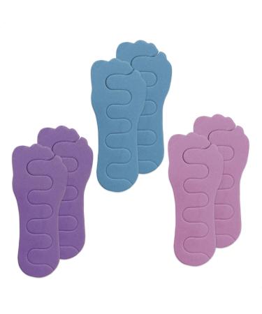 Pedicure toe separator |Toe spreaders for painting toenails |Foam toe spreader |Toe separator in the form of foot |EuroXanty pedicure accessories 6 pairs