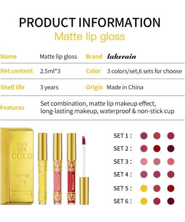 3 Pack Liquid Lipstick Lip Pigment Waterproof Moisturizing Formula - Buy Online on GoSupps.com