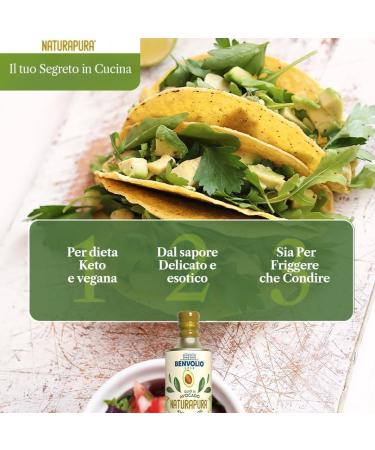 BENVOLIO - Huile d'avocat d sodoris e Naturapura 500 ml - Vinaigrettes cuisson et friture - Alternative l'huile d'olive - Point de fum e lev Avocat d sodoris 500ml - Buy Online on GoSupps.com
