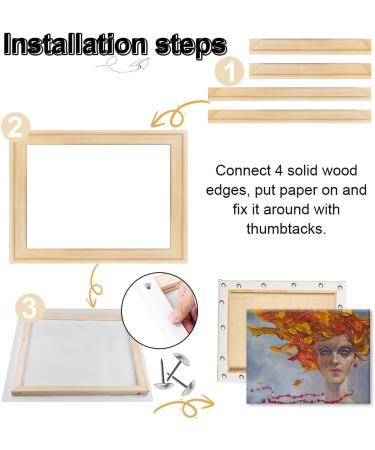 YCDC Solid Wood Canvas Frame Set - Premium Pine Wood Strips Bar for Oil Paintings, Poster Prints - DIY Arts Supply - 16x20 Inch - Buy Online on GoSupps.com