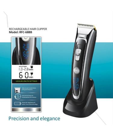 Professional Digital Trimmer | Rechargeable Electric Hair Clipper for Men | Cordless Haircut with Adjustable Ceramic Blade RFC-688B - Buy Online on GoSupps.com