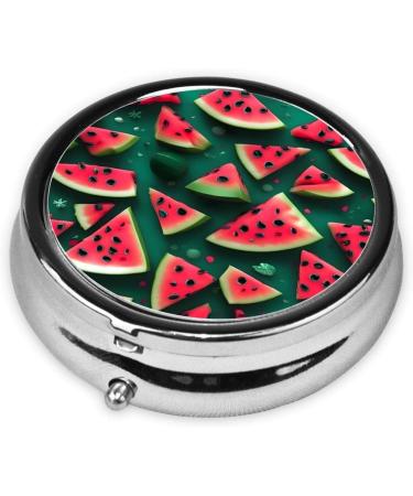 Dream Watermelon Round Pill Box - 3 Compartment Portable Organizer for Travel | Perfect Travel Pill Box - Buy Online on GoSupps.com