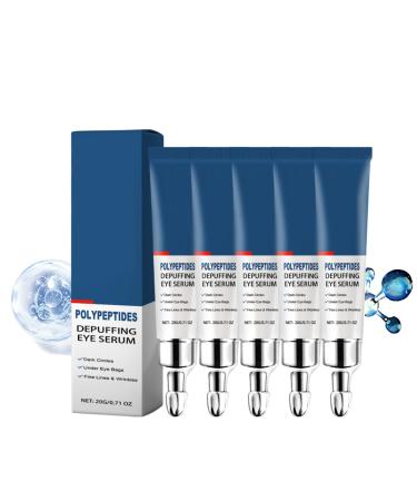 HIMEYE PEPTIDE Depuffing Eye Serum Peptide Depuffing Eye Gel Lifts Firming Anti-Wrinkle Eye Tightener Moisturizing Eye Cream Reduces Dark Circles Under Eye Bags (5PCs)