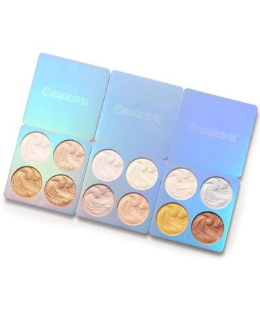Allbestaye 4 Colors Highlighted Baked Highlighter Powder Pressed Face Contour Palette Luminous Glow Cheek Makeup - Buy Online on GoSupps.com