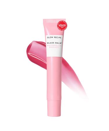 Glow Recipe Glass Balm Lip Treatment - 12Hr Hydrating Lip Balm & Moisturizer with Hyaluronic Acid to Smooth Plump & Protect from Dryness - Sheer Soft Pink Tint Watermelon Bingsoo (15 ml)
