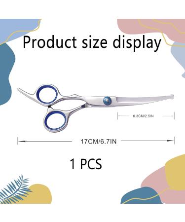 Dog Grooming Scissors Grooming Products for Dogs Pets Beauty Tool UK Accessories for Cleaning Puppy or Cat or Horse Face Professional Trimming Supplies Metal Curved Hair Rounded Top Thinning Shears - Buy Online on GoSupps.com