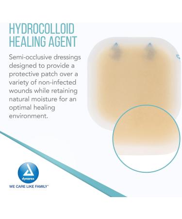 Dynarex DynaDerm Hydrocolloid Dressings 2x2 Inch - Sterile Moist Bandages for All Wounds - Latex-Free, 20 Pack - Buy Online on GoSupps.com