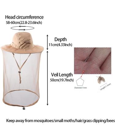 ZffXH Head Net Safari Hat with Mosquito Netting - Khaki - Buy Online on GoSupps.com