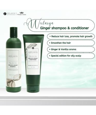 Weilaiya Ginger Prevent Hair Loss Shampoo & Conditioner Set - 400mL & 250mL | International Shipping Available - Buy Online on GoSupps.com