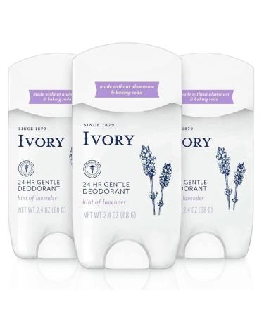 Ivory Deodorant Hint of Lavender 2.4 Ounce (Pack of 3)