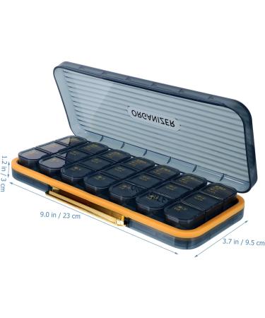 GOOHOCHY Medicine Box Daily Pill Organizer Medicine Organizer 7 Day Pill Holder Portable Medicine Case Travel Vitamin Case Pill Case Travel Pill Holders Elder Container Abs Blue 23.00X9.50X3.00CM - Buy Online on GoSupps.com