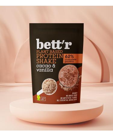 Bett'r BIO Protein Shake Cacao et Vanille - Vegan Sans Gluten Sans Soja et Sans Produits Laitiers - 500g - Buy Online on GoSupps.com