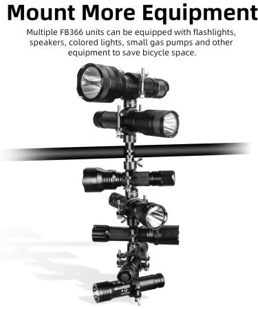 LIGHTFE Bicycle Light Mount Bracket | Aluminum Alloy | Adjustable Fork Special | 360 Rotation | FB366 - Buy Online on GoSupps.com