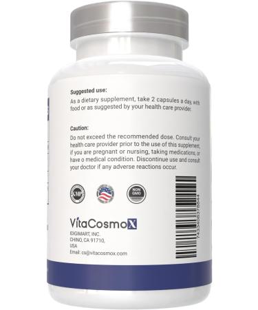 VitaCosmoX Diosmin Hesperidin 1200 mg Complex 180 Capsules Citrus Bioflavonoids Rich Fruit Extract 100% Vegetarian Non-GMO & Gluten Free Diosmin Supplement with Max Strength - Buy Online on GoSupps.com
