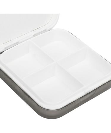 Smart Medication Organizer with Timer Bell Vibration Reminder 4 Compartments Medicine Box for Portable Storage Grey - Buy Online on GoSupps.com