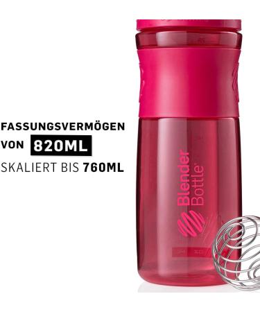 BlenderBottle SportMixer Tritan - BPA-Free Pink Protein Shaker & Fitness Water Bottle | 1 Pack - Buy Online on GoSupps.com