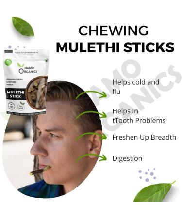Namo Organics - Mulethi Stick For Eating - 100 Gm - yashtimadhu/Licorice Roots Organic for Throat - Buy Online on GoSupps.com