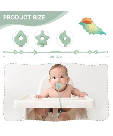 ClDy Baby Toy Pacifier Chain & Silicone Cup Catcher | BPA-Free Stroller & Car Seat Straps (Ocean Blue & Green) - 2 Pack - Buy Online on GoSupps.com