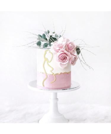 Pregnancy line art Acrylic cake topper Pregnant Woman Acrylic Happy Birthday Cake Topper for Expectant Mothers Party Gold Mirror Cake Topper Mother To Be Party Cake Decorations Supplies Acrylic. - Buy Online on GoSupps.com