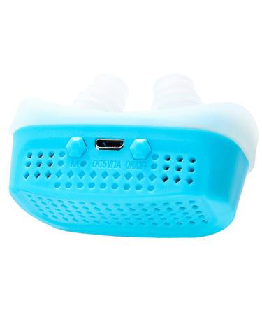 Smart Anti Snoring Device Smart Adjustable Snoring Stopper Electric Silicone Anti Snore Device USB Rechargeable for Comfortable Snoring Solution for Better Night s Sleep(Color:Blue)