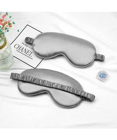Silk Satin Sleeping Eye Mask - Silvergrey Night Blindfold for Men & Women | Soft Breathable Blackout Eye Cover | Perfect Travel & Wedding Bridesmaid Gift - Buy Online on GoSupps.com