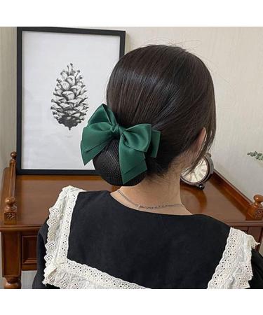 Wine Red Bow-Knot Decor Hair Snood Net Women Bowknot Decor Barrette Elastic Mesh Hair Bun Cover Bow-Knot Decor Hair Clip Hairnet - Buy Online on GoSupps.com