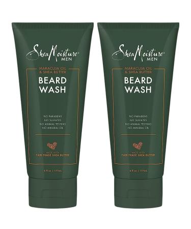 SheaMoisture Beard Wash - Full Beard Shampoo Moisturizing with Maracuja Oil and Raw Organic Shea Butter Beard Care for Men 6 Fl Oz Ea (Pack of 2) 6 Fl Oz (Pack of 2)