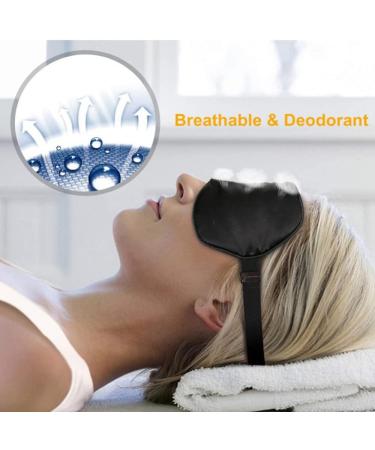 MAXFEEL 25 Momme 100% Mulberry Silk Sleep Mask - Adjustable Eye Cover for Men & Women Blocks Light Gender-Neutral Black Blindfold - Buy Online on GoSupps.com