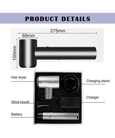 Cordless Hair Dryer with Charging Base Fast Drying Hot & Cold Blow Dryer Lightweight Mini Blow Dryer USB Rechargeable Hair Dryer for Home Travel - Buy Online on GoSupps.com