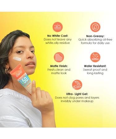 Buy SPF 50 Sunscreen Gel - Matte Finish Paraben & Oil Free for All Skin Types - 80g - Fast International Shipping - Buy Online on GoSupps.com